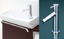 手洗いカウンター&ハンドル式水栓